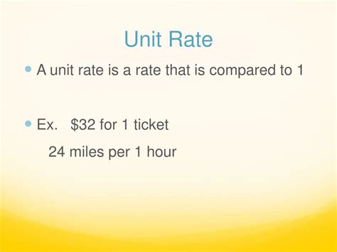 PPT - Rate and Unit Rate PowerPoint Presentation, free download - ID:2664314