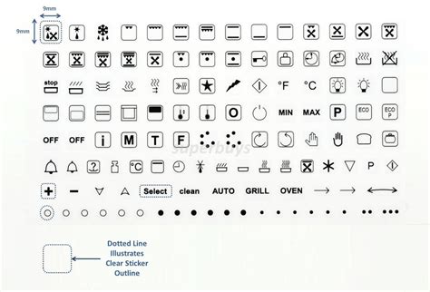 119 Custom Oven Symbols Replace Adhesive Knob Sticker Label Decal Stove ...