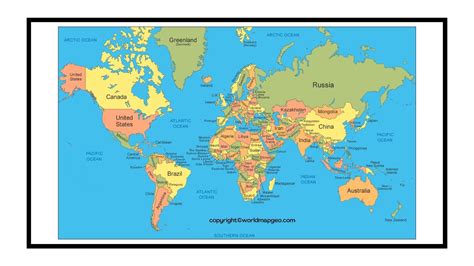 Blank World Map With Countries Labeled