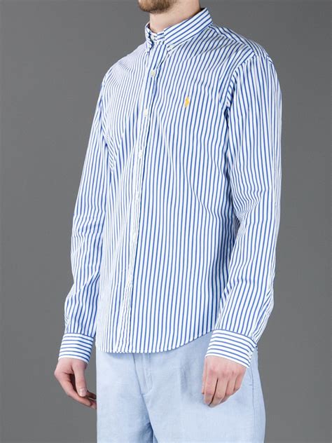 Lyst - Polo Ralph Lauren Pinstripe Shirt in Blue for Men