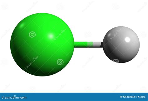 3D Image of Hydrochloric Acid Skeletal Formula Stock Illustration ...