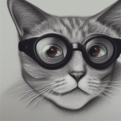 A Realistic Drawing of a Cat with Goggles · Creative Fabrica