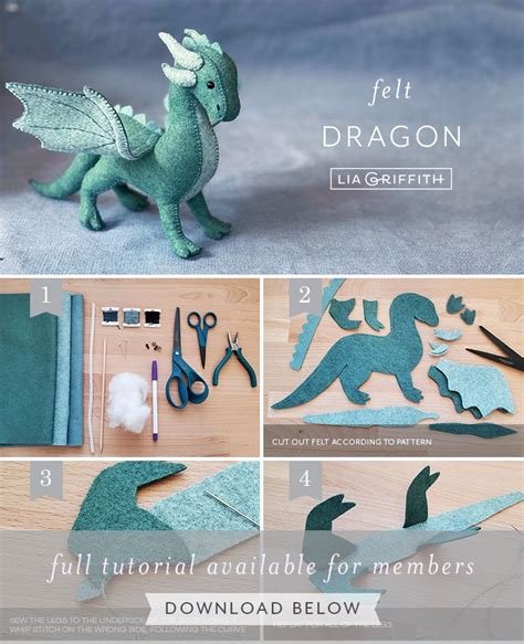 Felt Dragon | Felt dragon, Sewing stuffed animals, Sewing toys