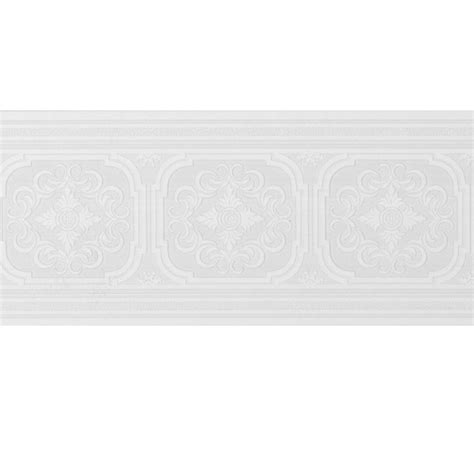 Style Selections 6.75-in White Prepasted Wallpaper Border in the ...