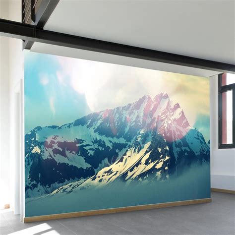 Mountain Peak | Tree wall murals, Wall murals, Mural