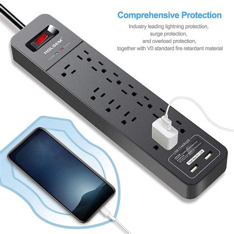 Surge Protector 12 Outlets 2 USB Ports Black - Buy Surge Protector, Power Strip, Multi-outlets ...