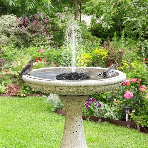 Yard, Garden & Outdoor Living Outdoor Solar Powered Floating Water Fountain Pump Bird Bath ...
