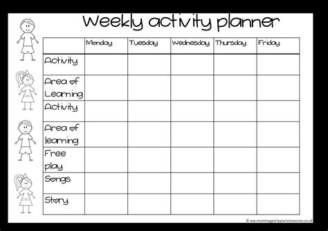 Blank Activity Calendar Template – Douglasbaseball.com