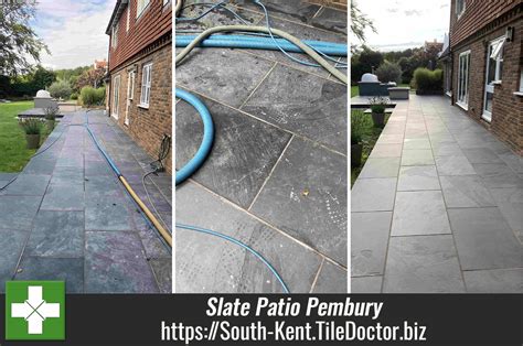 Problem Slate Patio Resolved in South Kent - Stone Cleaning and ...