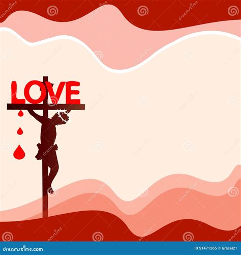 Jesus on the cross stock vector. Image of faith, blood - 51471265