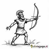 David Fighting Goliath with Sling Shot — AI Coloring Page Generator sketch template