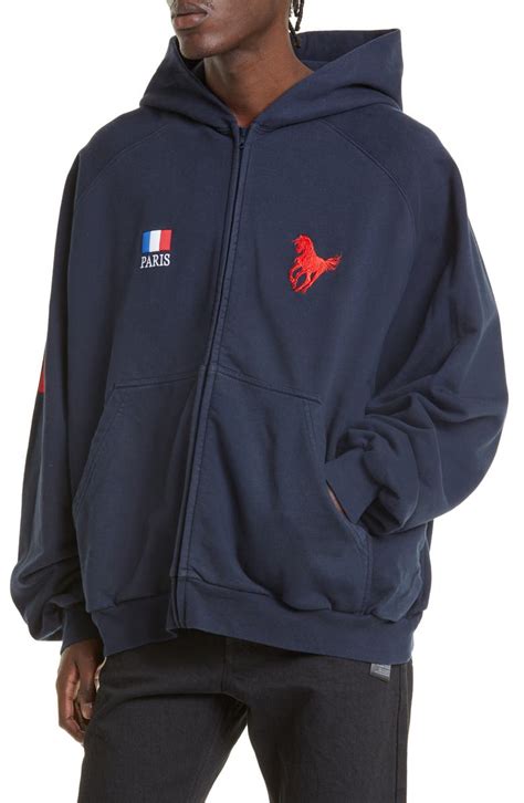 Balenciaga Polo Zip-Up Hoodie | Nordstrom