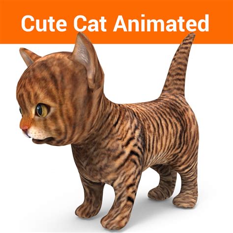 Cute cat animation 3D model - TurboSquid 1219640