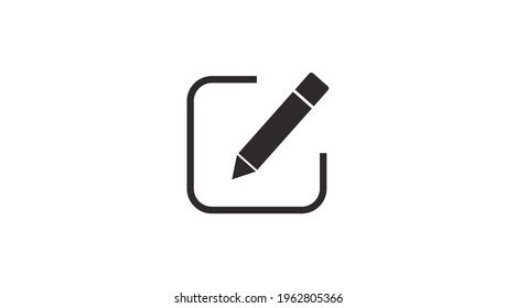 Edit Icon Vector Black White Isolated Stock Vector (Royalty Free) 1962805366 | Shutterstock