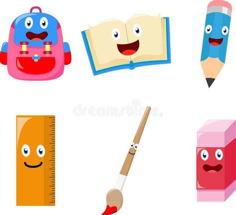 Cartoon School Supplies stock vector. Illustration of notebook - 20701495