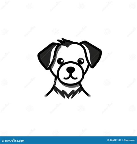 Black and White Dog Head Logo in the Style of he Jiaying Stock ...