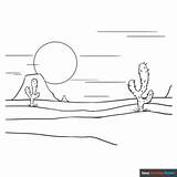 Desert Coloring Page  Easy Drawing Guides sketch template