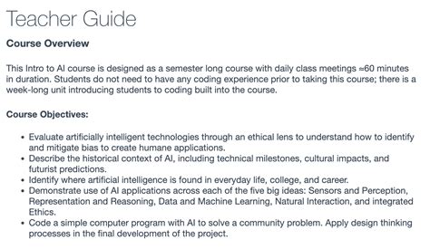 Curriculum — AI for Teachers