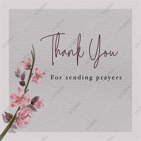 Thank You Card Template Sending Prayer With Flower Template Download on ...