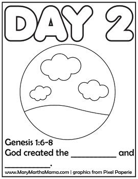 Creation Coloring Pages by Mary Martha Mama | Teachers Pay Teachers