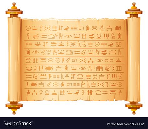 Ancient egyptian papyrus with hieroglyphs Vector Image