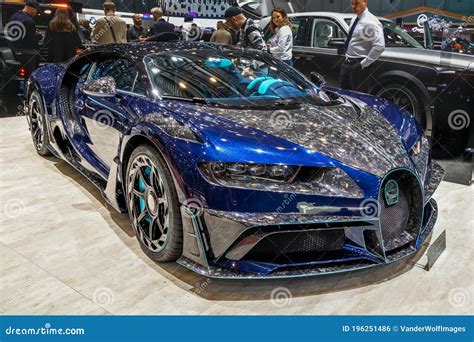 Mansory Bugatti Chiron Centuria Hypercar at the 89th Geneva International Motor Show. Geneva ...