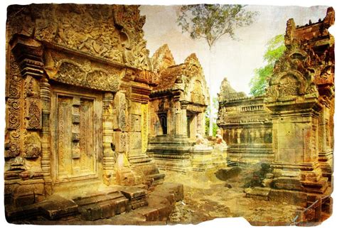 Ancient Cambodian temples stock illustration. Illustration of buddhism - 13999749