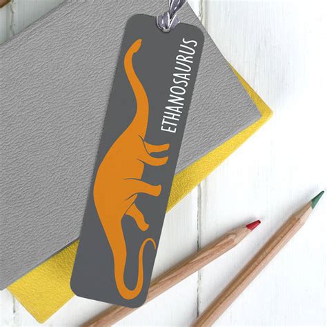 children's personalised dinosaur bookmark by the little picture company | notonthehighstreet.com