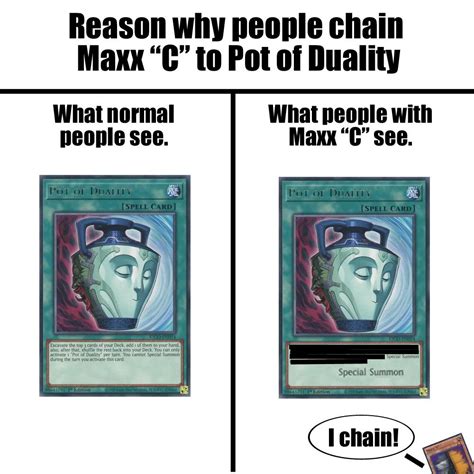 I figured out why people chained Maxx "C" to Pot of Duality : r/masterduel