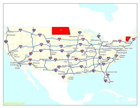 Printable Map Of Us Interstates - Printable US Maps