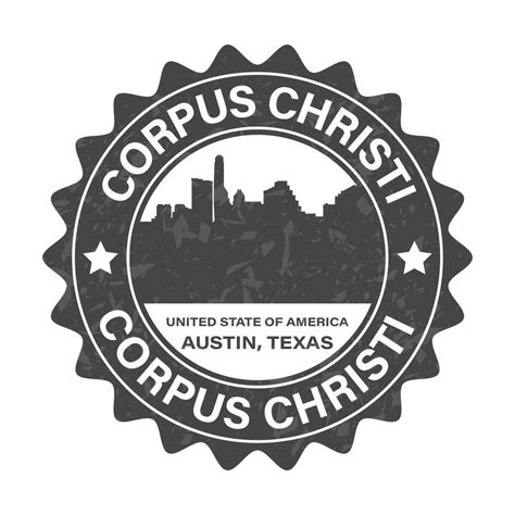 Corpus Christi Emblem, United State Of America, Austin, Texas Round ...