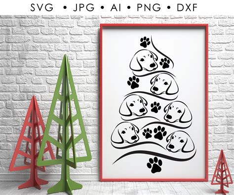 Dog Christmas Tree Clipart Vector Clipart Christmas Tree SVG - Etsy ...