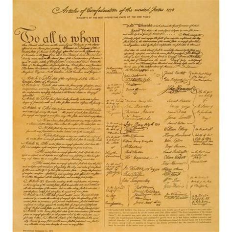 Articles of Confederation of the United States - 1778 | First ...