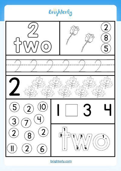 Free Printable Number 2 (Two) Worksheets for Kids [PDFs] Brighterly.com