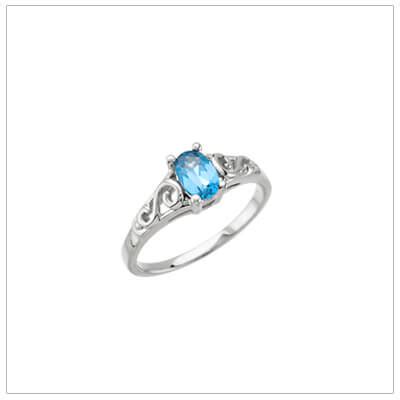 Sterling Swirl Birthstone Ring December -teen birthstone ring