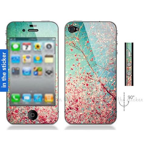 Cherry blossom Apple iPhone Decal iPhone 4s Sticker Avery iPhone 5 Back cover decal sticker Skin ...