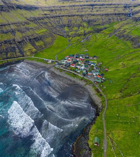 Tjornuvik Village and Beach with the Giant and the Witch Sea Stacks ...