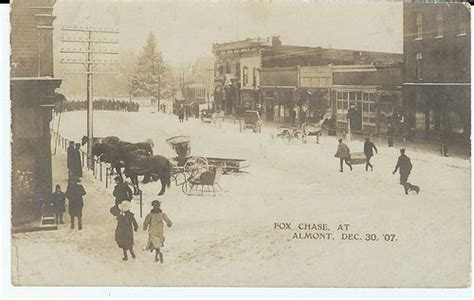 Snow Scene -- Fox Chase at Almont, Michigan, December 30, 1907. State Of Michigan, Northern ...