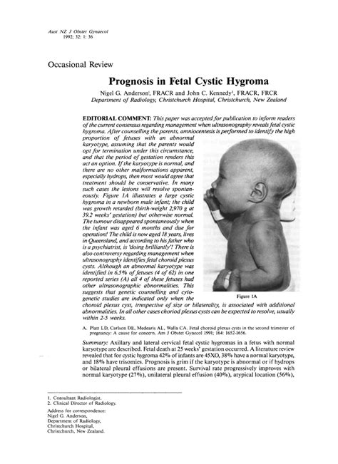 (PDF) Prognosis in Fetal Cystic Hygroma