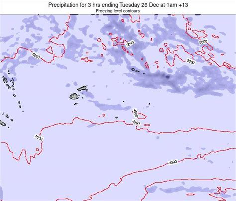 Tonga Precipitation for 3 hrs ending Monday 28 Jun at 1am TOT