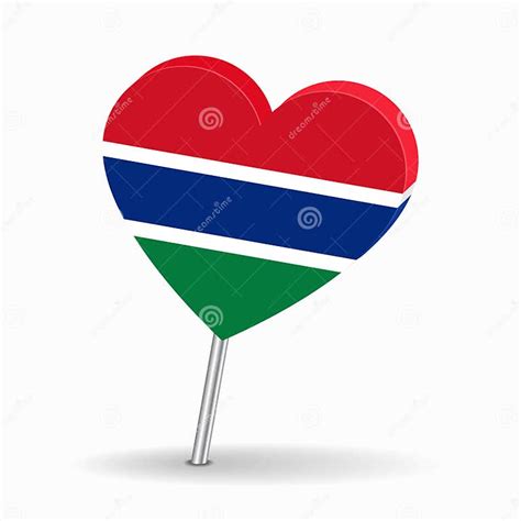 Gambian Flag Heart-shaped Map Pointer Layout. Vector Illustration ...