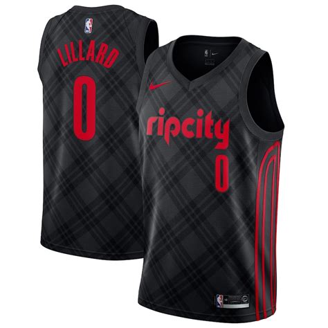 Nike Damian Lillard Portland Trail Blazers Black Swingman Jersey - City ...