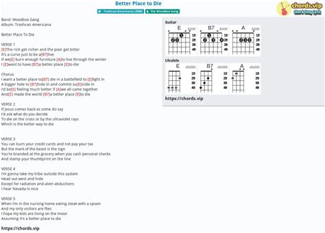 Chord: Better Place to Die - The Woodbox Gang - tab, song lyric, sheet ...