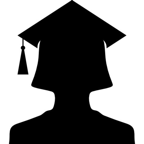 Female university graduate silhouette with cap - Free education icons