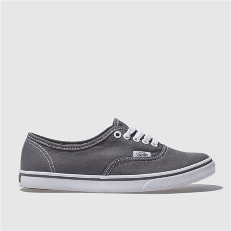 womens dark grey vans authentic lo pro trainers | schuh