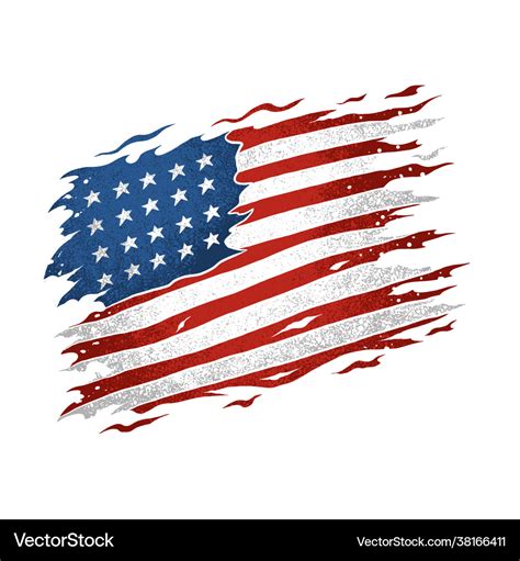 United states american flag is torn and looks Vector Image