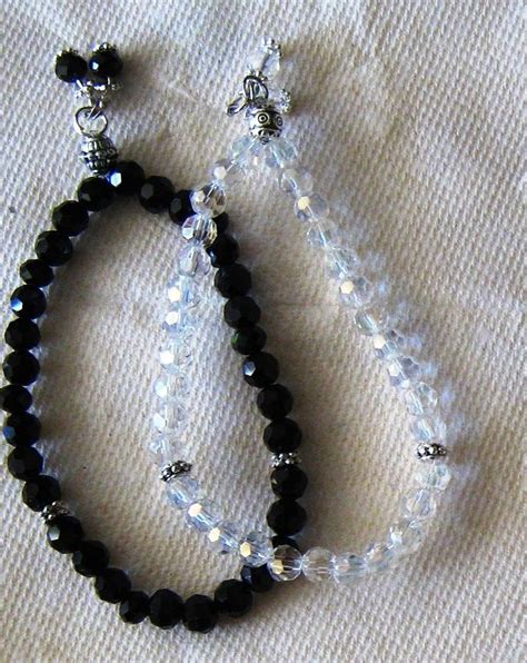 Black and White Crystal Bracelet Jewelry by Fatima Pardhan - Fine Art America