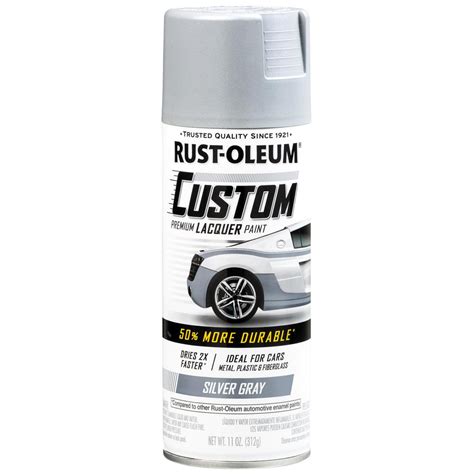 Rust-Oleum Automotive 11 oz. Matte Silver Gray Custom Lacquer Spray Paint (6-Pack)-340569 - The ...