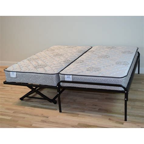 Duralink Metal Twin Pop-Up Trundle Bed in Black | Pop up trundle bed, Pop up trundle, Twin ...