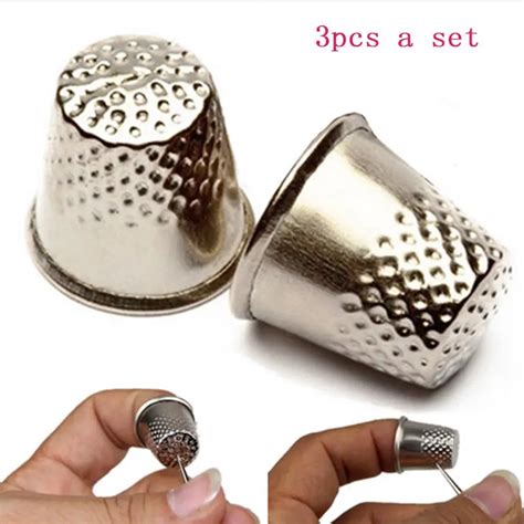 10pcs/lot Thimble Finger Protector Silver Tone Sewing Thimbles Craft Accessories 19x18mm(3/4"x3 ...